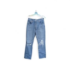 Agolde Riley Highrise Straight Blue Distressed Women's Jeans Size 26